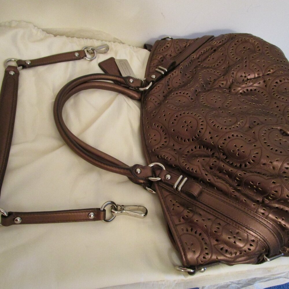 Coach Madison Sophia Bronze Lasercut Satchel - Picture 9 of 11